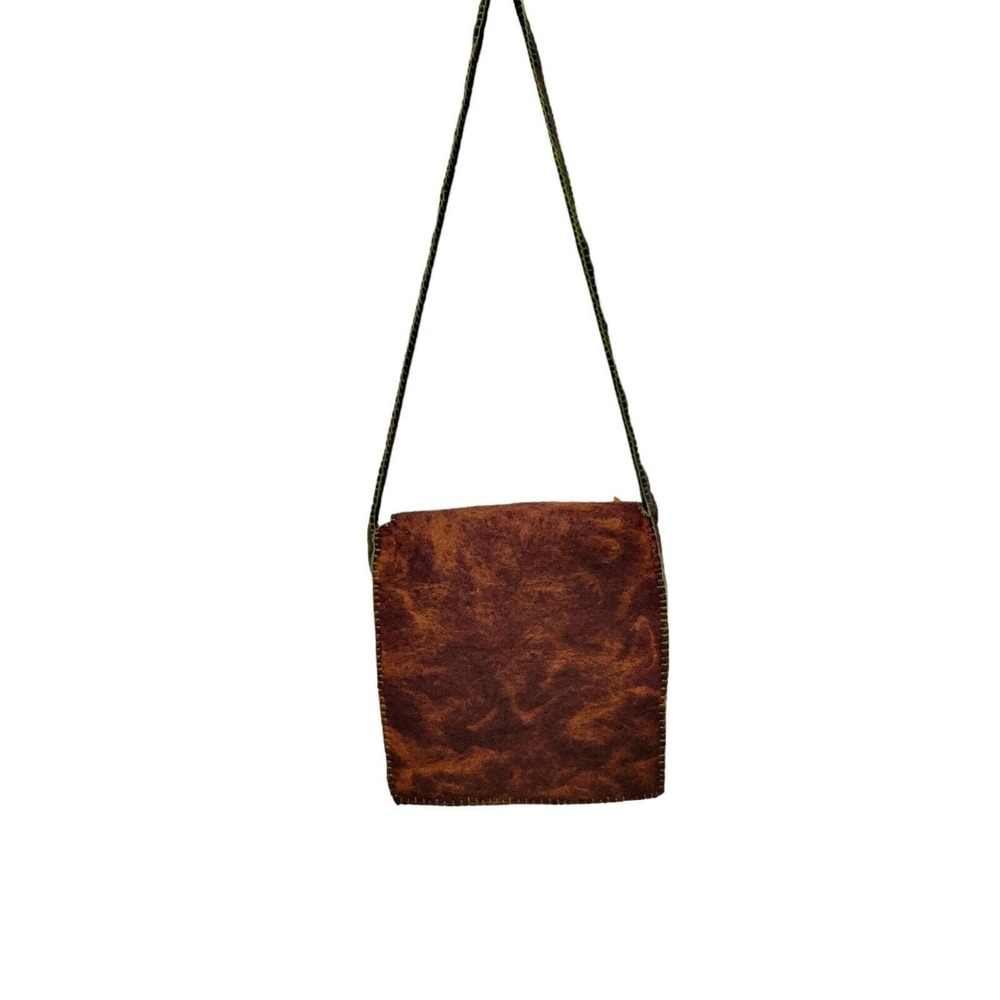Rising Tide Felted Wool Crossbody Bag Floral Funky Boho Cottage Core - Picture 5 of 11